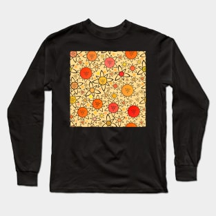 Flower Suns Warm on Warm Beige Repeat 5748 Long Sleeve T-Shirt